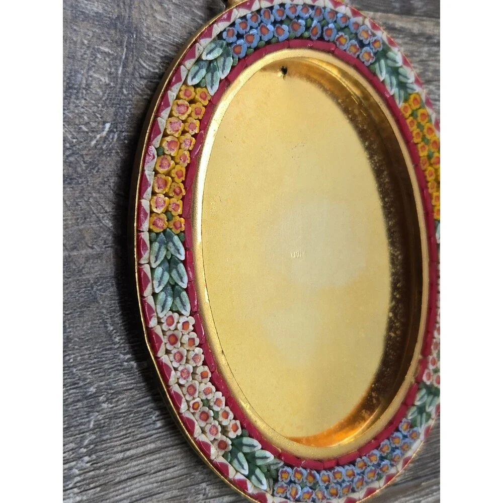 Antique Italian Micro Mosaic Florals Miniature Picture Frame 2